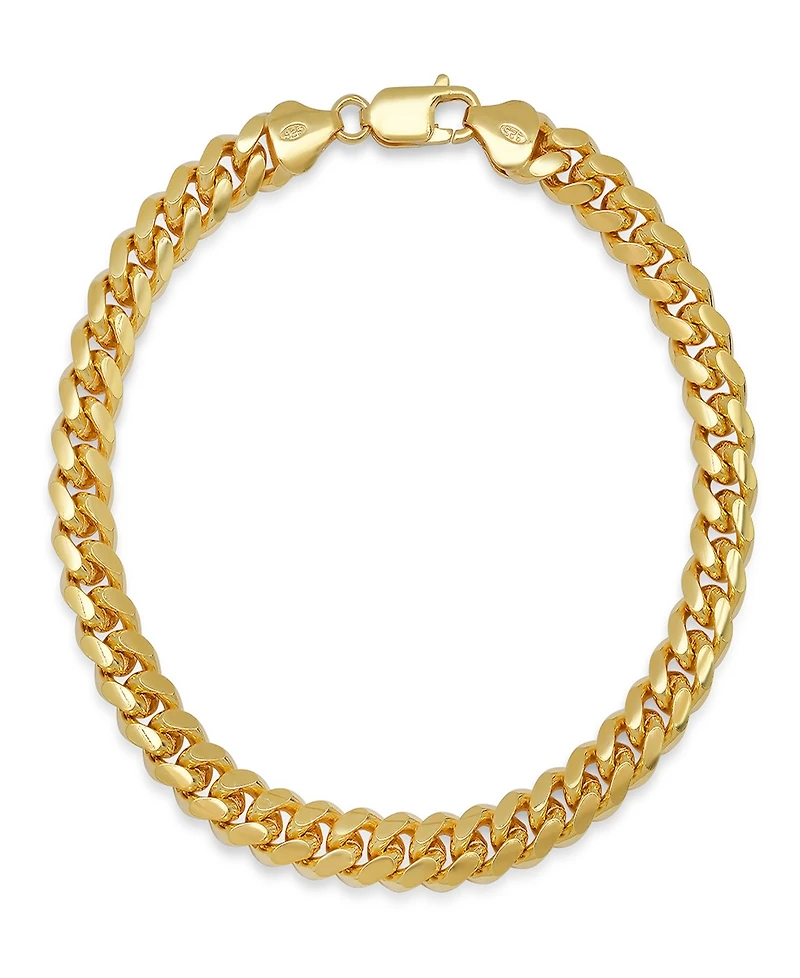 Steeltime Unisex Sterling Silver Cuban Link Chain Bracelet