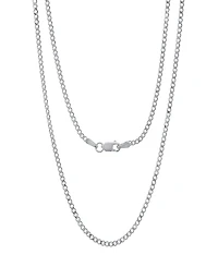 Steeltime Unisex Sterling Silver Cuban Superflat Necklace