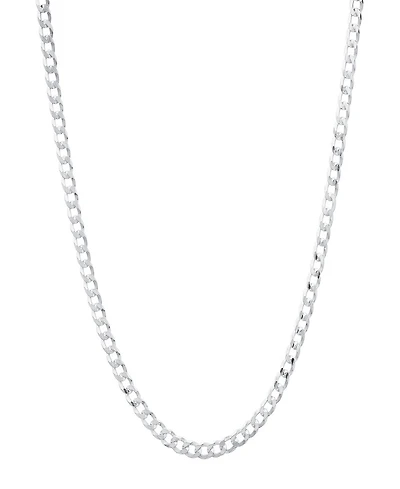 Steeltime Unisex Sterling Silver Cuban Superflat Necklace