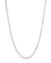 Steeltime Unisex Sterling Silver Cuban Superflat Necklace