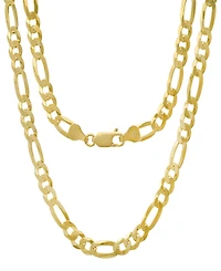 Steeltime Unisex 14K Gold Plated Figaro Superflat Necklace