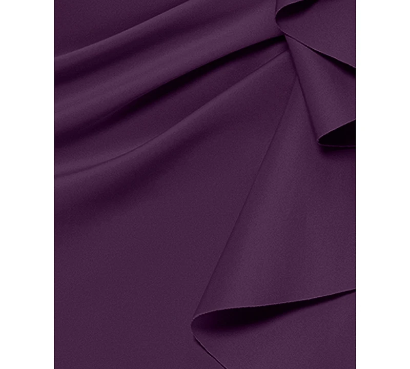 Xscape Scuba Off-The-Shoulder Gown