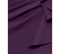 Xscape Scuba Off-The-Shoulder Gown