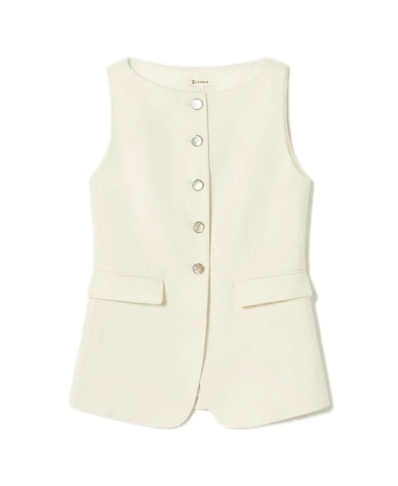 Lilysilk Women's Sleeveless Button Up Silk Vest