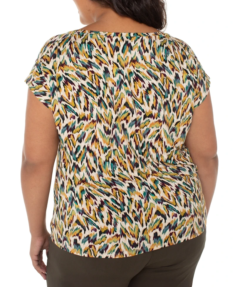 Liverpool Los Angeles Trendy Plus Size Printed Knit Top