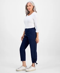 Style & Co Petite Mid-Rise Tie-Hem Capri Pants, Exclusively at Macy's