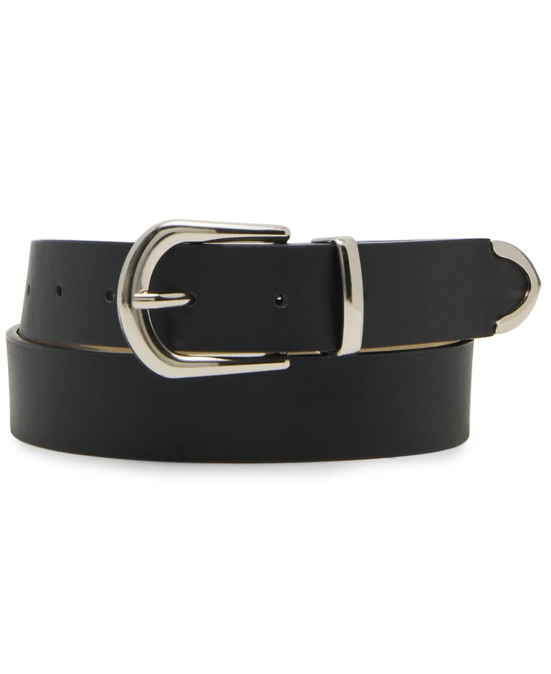 Steve Madden 1.18" Faux-Leather Belts, Set of 2