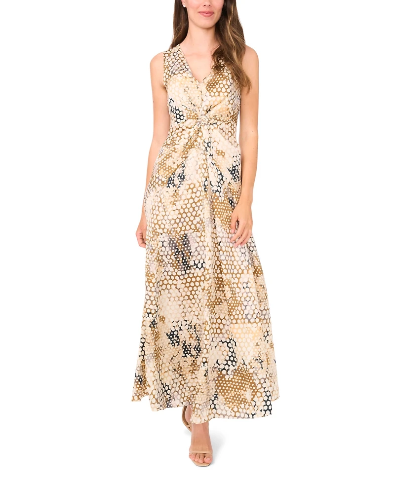 1.state Women's Sleeveless Chiffon Maxi Dress