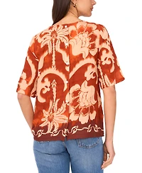 Sam & Jess Women's Paisley-Print Button-Back Shirt