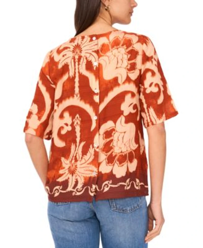 Womens Paisley Print Shirt Wide Leg Pant