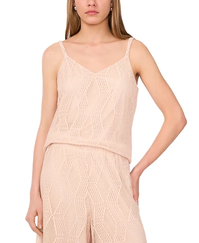 Sam & Jess Women's Sleeveless V-Neck Lace-Mesh Top
