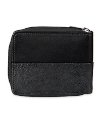 Calvin Klein Men's Rfid Overlapping Saffiano Zip Around Wallet
