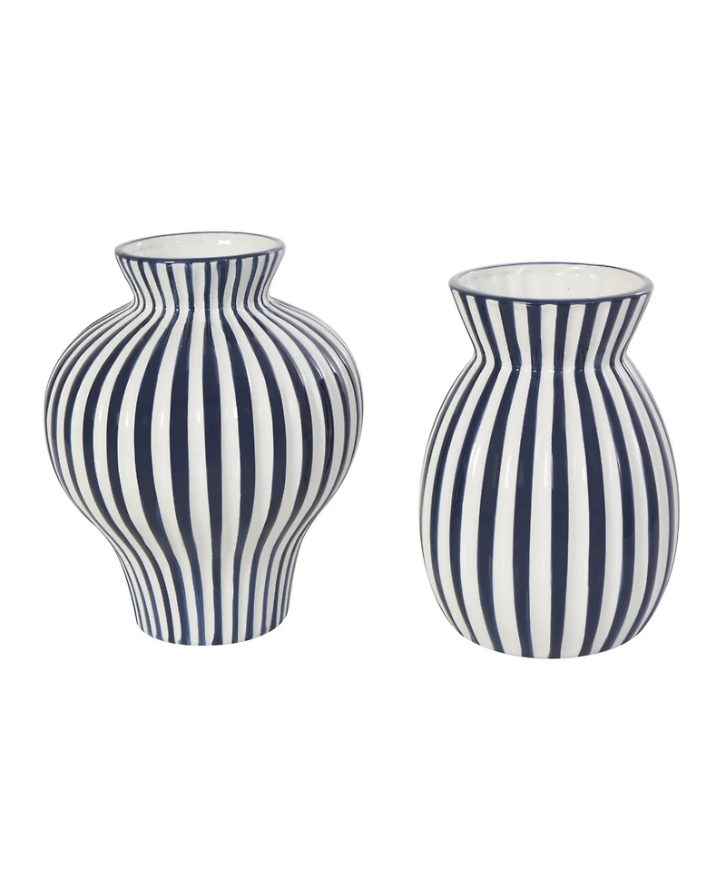 Rosemary Lane Ceramic Modern Vase, Set of 2