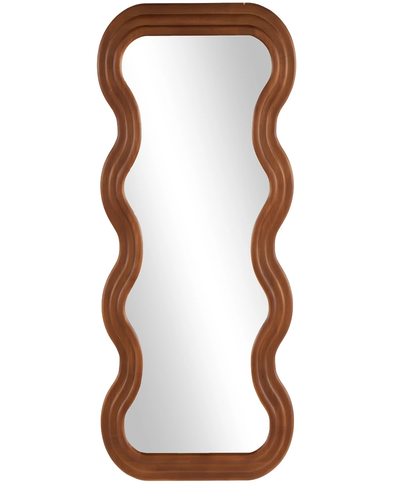 Rosemary Lane Wood 47" Wavy Modern Wall Mirror