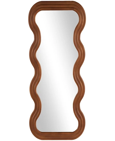 Rosemary Lane Wood 47" Wavy Modern Wall Mirror
