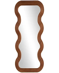 Rosemary Lane Wood 47" Wavy Modern Wall Mirror