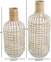 Rosemary Lane Glass Bohemian Vase, Set of 2
