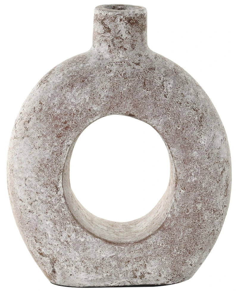 Rosemary Lane 12" Antique Style Donut Textured Ceramic Vase