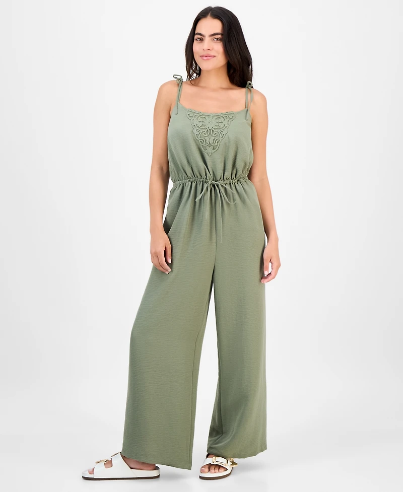 And Now This Petite Sleeveless Cinch-Waist Jumpsuit, Exclusively at Macy's