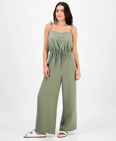And Now This Petite Sleeveless Cinch-Waist Jumpsuit, Exclusively at Macy's