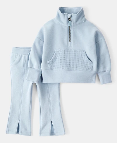 Carter's Baby Girls Quarter-Zip Pullover & Pants, 2 Piece Set