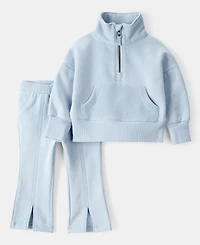 Carter's Baby Girls Quarter-Zip Pullover & Pants, 2 Piece Set