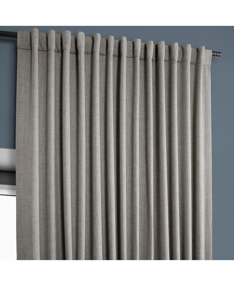 Half Price Drapes Extra Wide Textured Faux Linen Room Darkening Curtain
