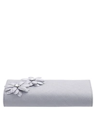 Nina Double Crystal Flower Slim Clutch Bag
