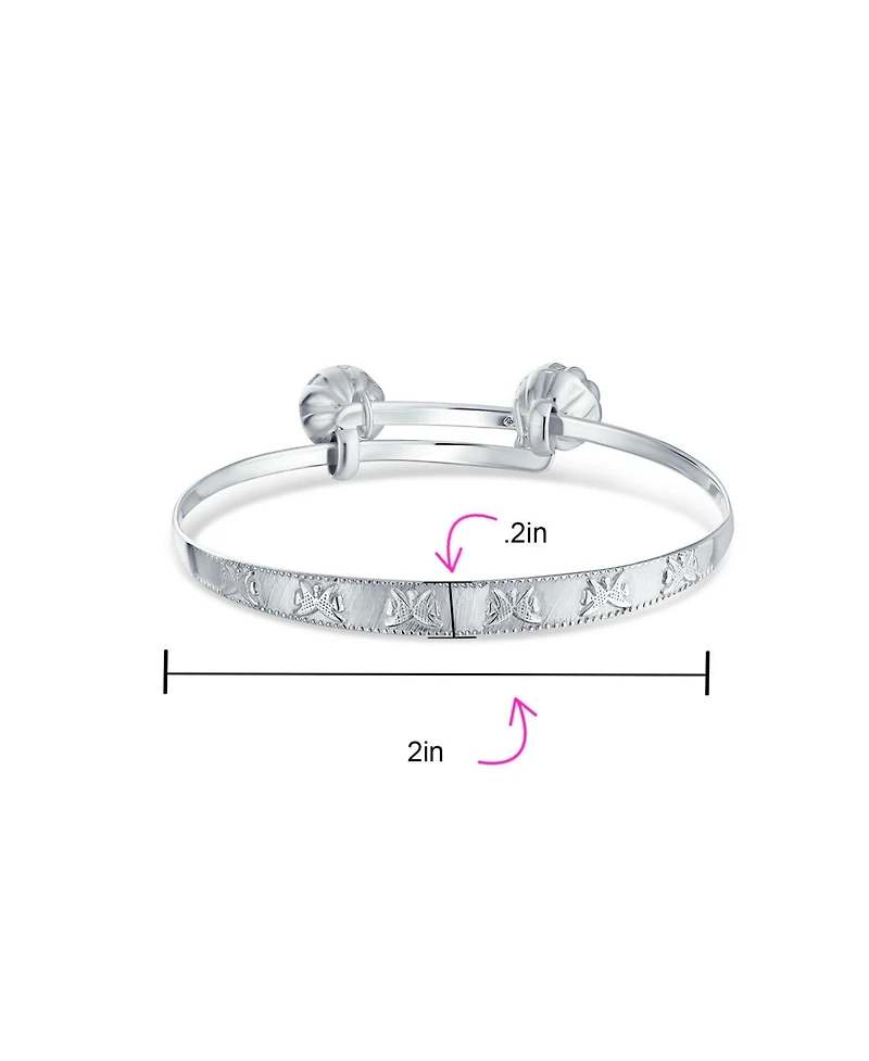 Bling Jewelry Jingle Bells Butterfly Bangle Bracelet Small Wrist 6.5 Inch .925 Sterling Silver Bells Silver Plated Adjustable