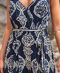 Cupshe Women's Boho Print Spaghetti Strap Split-Leg Jumpsuit