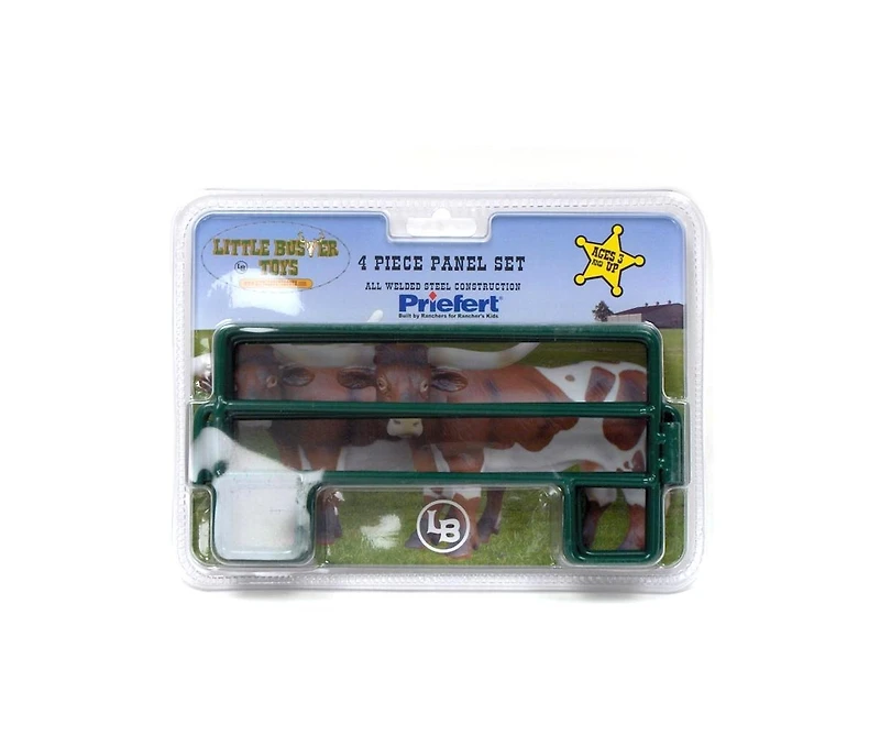 Little Buster Toys 1/16 4 Piece Green Welded Steel Panel Corral Set