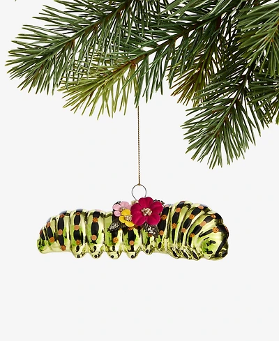 Holiday Lane Enchanted Forest Glass Caterpillar Ornament, Macy's Exclusive