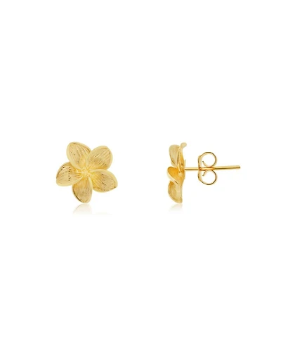 The Lovery Gold Tropical Flower Stud Earrings 14K Gold