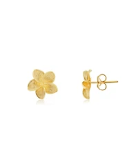 The Lovery Gold Tropical Flower Stud Earrings 14K Gold