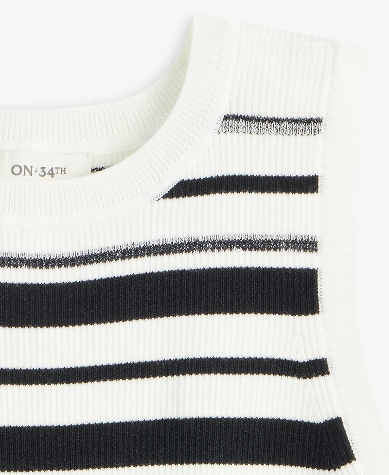 On 34th Women's Striped Sweater Tank Top, Exclusively at Macy's