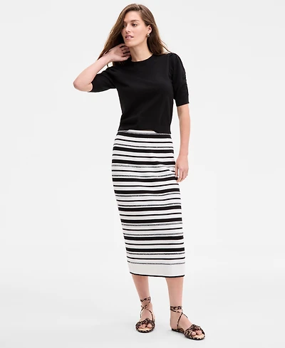 On 34th Women's Striped Sweater Maxi Skirt, Exclusively at Macy's