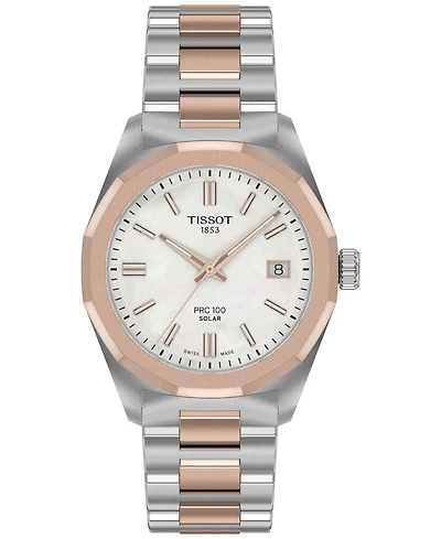 Tissot Women's Swiss Prc 100 Solar Two-Tone Stainless Steel Bracelet Watch 34mm
