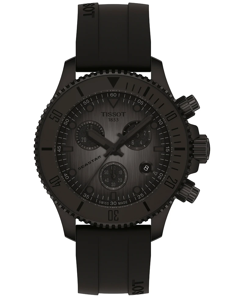 Tissot Men's Swiss Chronograph Seastar 1000 Rubber Strap Watch 38mm