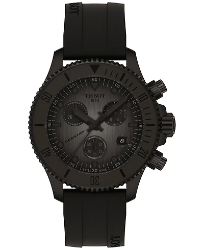 Tissot Men's Swiss Chronograph Seastar 1000 Rubber Strap Watch 38mm
