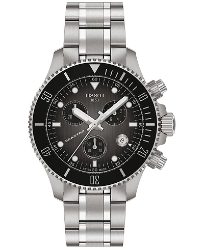 Tissot Men's Swiss Chronograph Seastar 1000 Stainless Steel Bracelet Watch 38mm