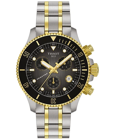 Tissot Men's Swiss Chronograph Seastar 1000 Two-Tone Stainless Steel Bracelet Watch 38mm