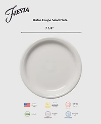 Fiesta White Bistro Coupe Salad Plates, Set of 4