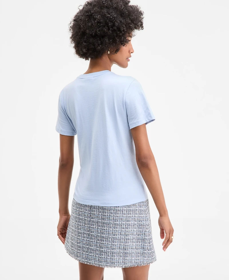 On 34th Women's Beaute Embellished Crewneck Tee, Exclusively at Macy's