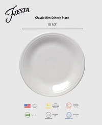 Fiesta Aegean Classic Rim 10.5" Dinner Plates, Set of 4