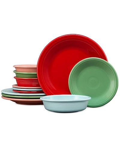 Fiesta Peppermint Frost Classic Rim 12-Pc. Dinnerware Set, Service for 4