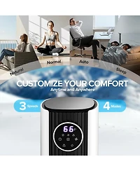 Cowsar Tower Fan for Bedroom, 85°Oscillating Fan for Indoors, 23ft/s Velocity 28dB Quiet Floor Fan with 3 Speed, 4 Modes, 12H Timer, Remote, Blad