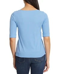 Gloria Vanderbilt Women's Alanis Cotton-Blend 3/4-Sleeve T-Shirt