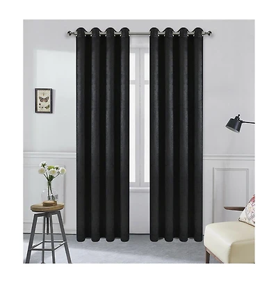 Kate Aurora Hotel Chic 2 Pack Light Filtering Grommet Top Window Curtains - 52 in. W x 84 L, Rose/Pink