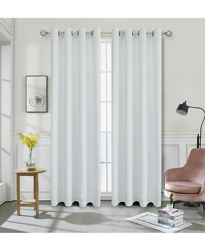 Kate Aurora Hotel Chic 2 Pack Light Filtering Grommet Top Window Curtains - 52 in. W x 84 L, Rose/Pink