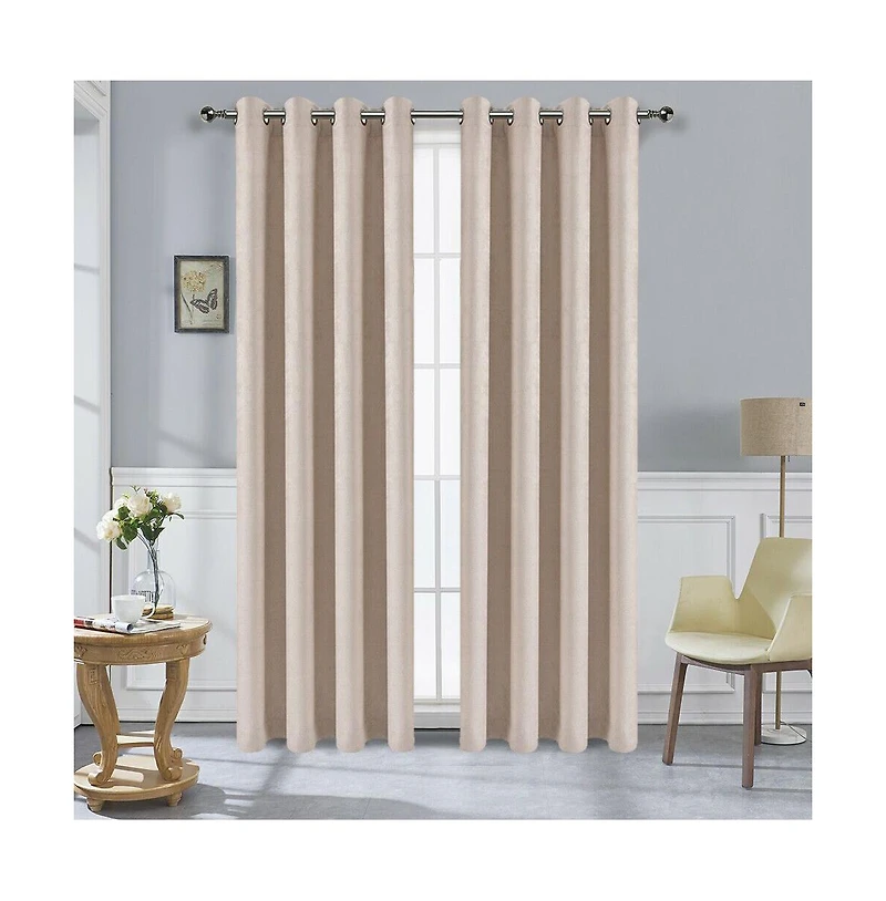 Kate Aurora Hotel Chic 2 Pack Light Filtering Grommet Top Window Curtains - 52 in. W x 84 L, Rose/Pink